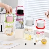 B70-9290 Rhythmic Handle Cup, large capacity with lid, cute chubby cup, portable hand-held plastic cup, suitable for sports men and women details Picture